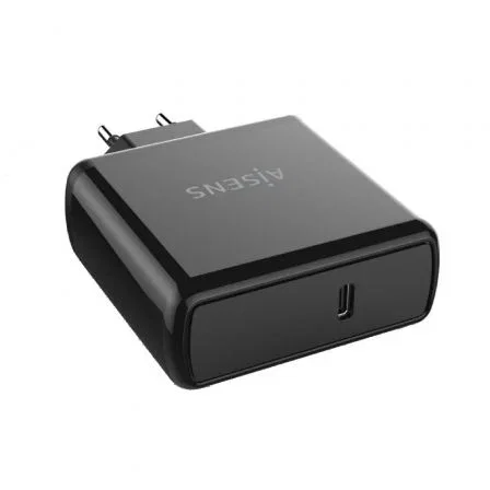 Aisens Cargador de Pared USB-C 60W PD3.0 QC3.0 Negro ASCH-1PD60-BK